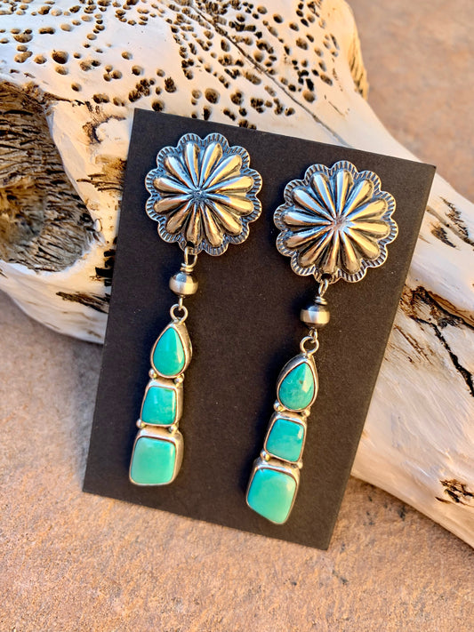 Turquoise sterling silver posts