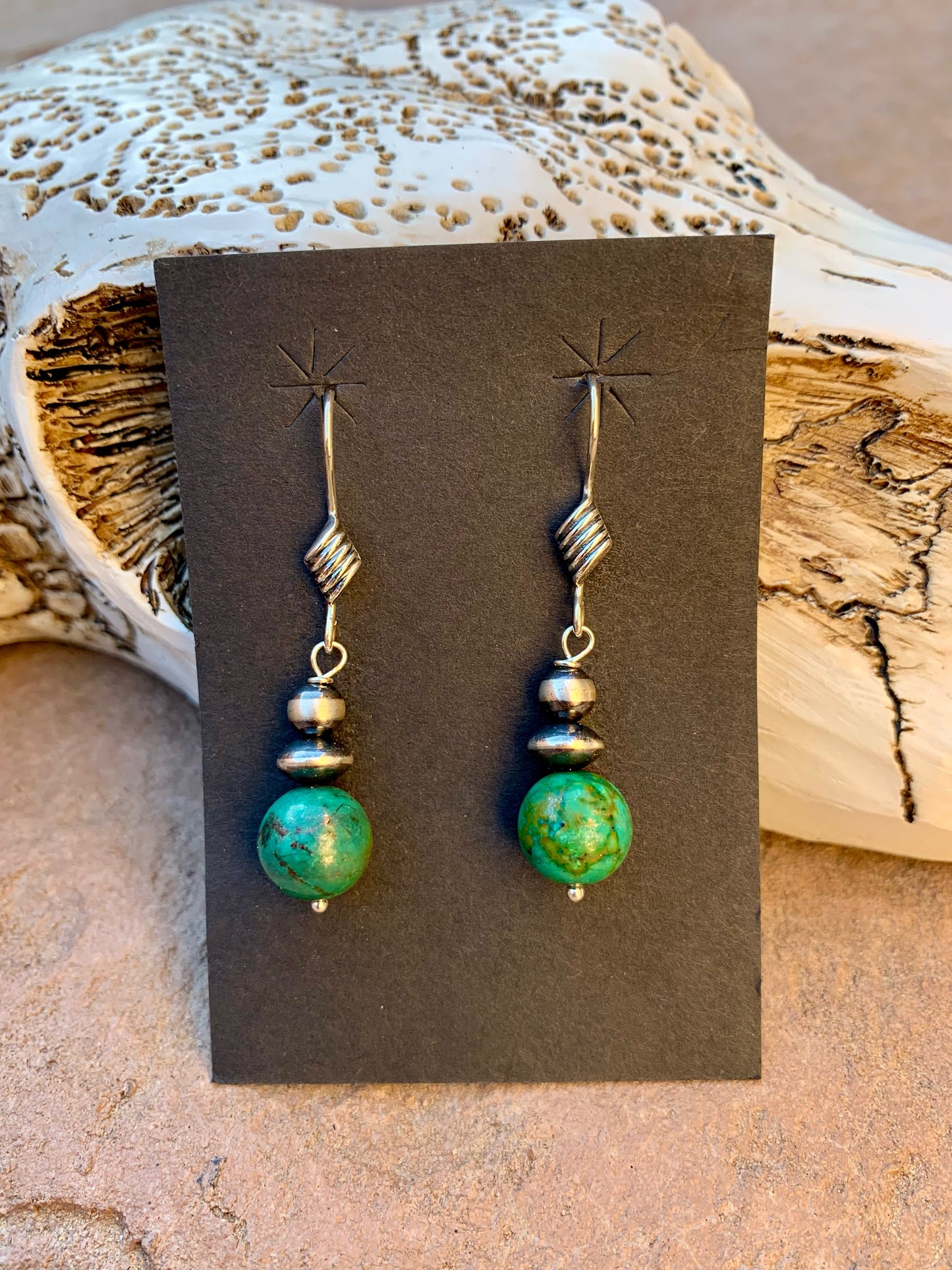Turquoise and Navajo pearl earrings