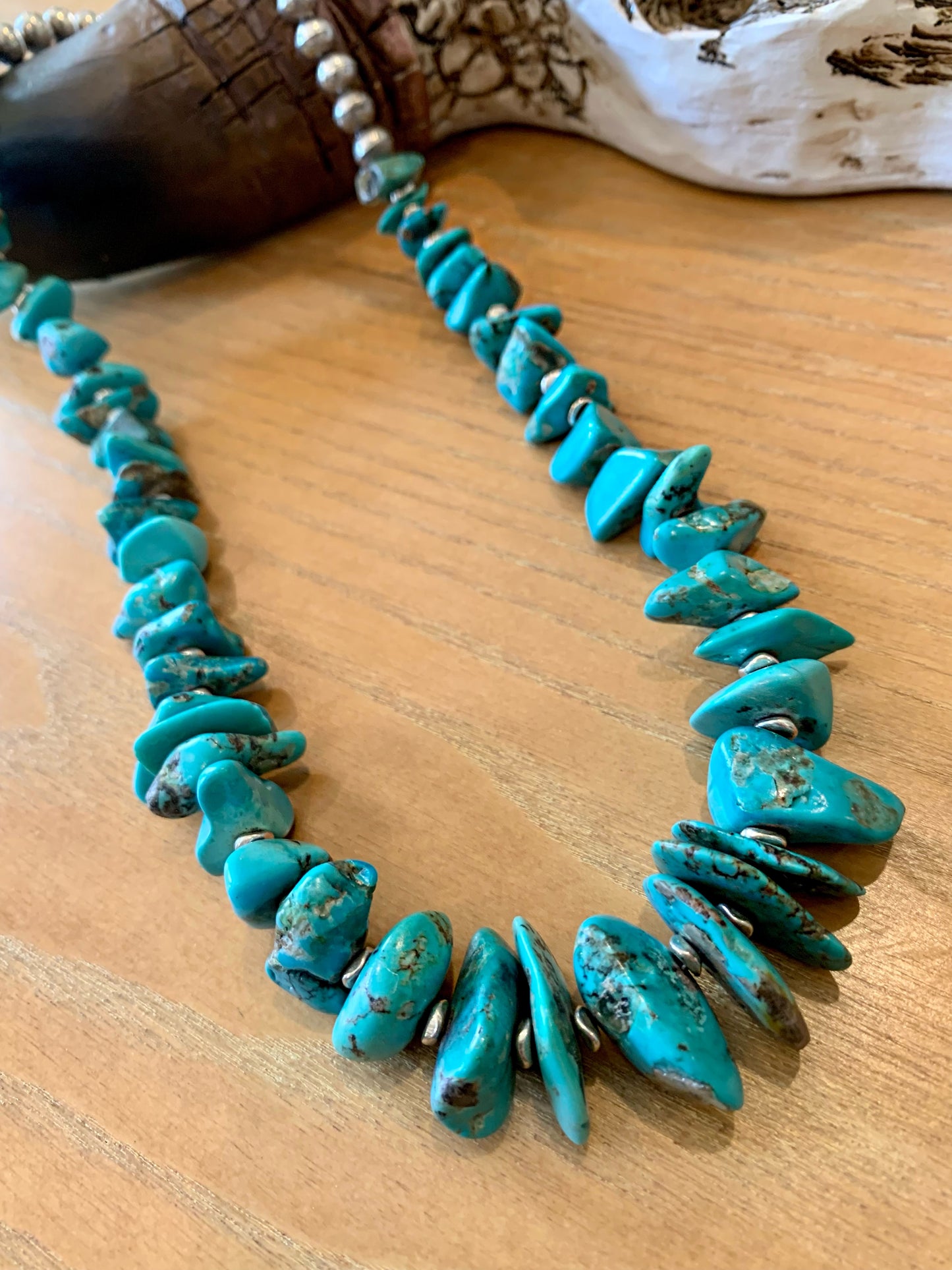 Turquoise and sterling silver necklace