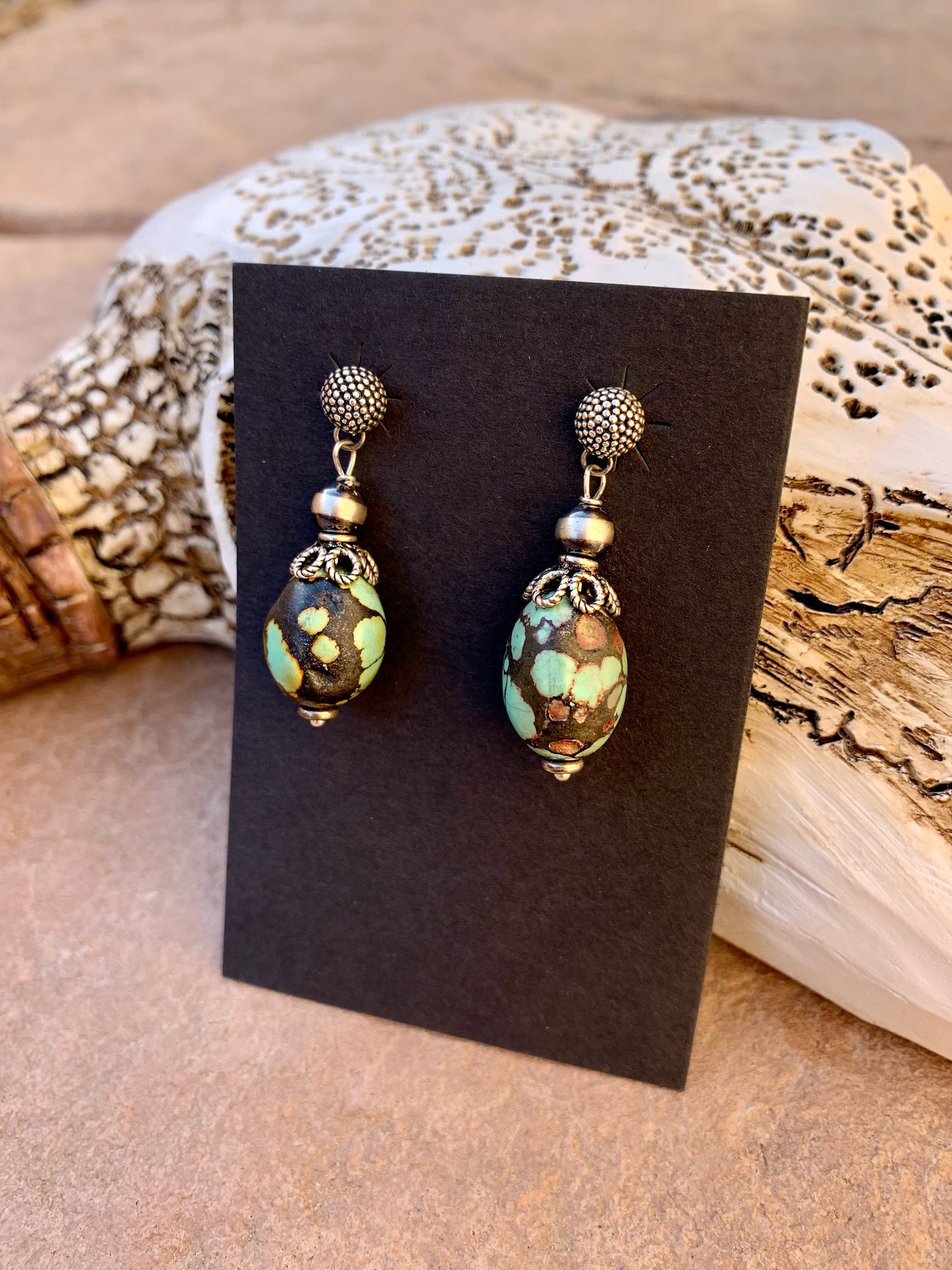 Turquoise with Navajo pearl earrings