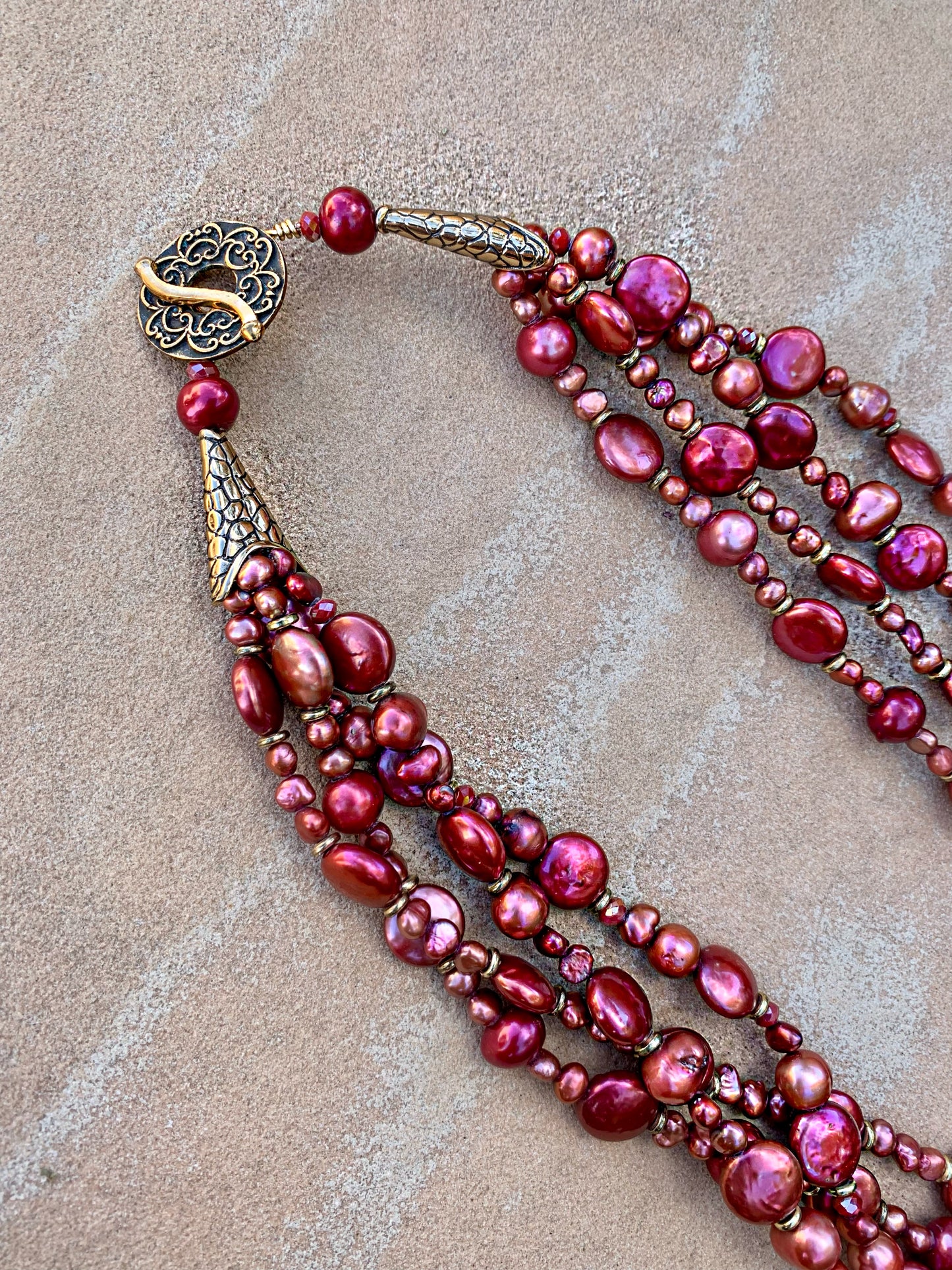 Pink pearl necklace