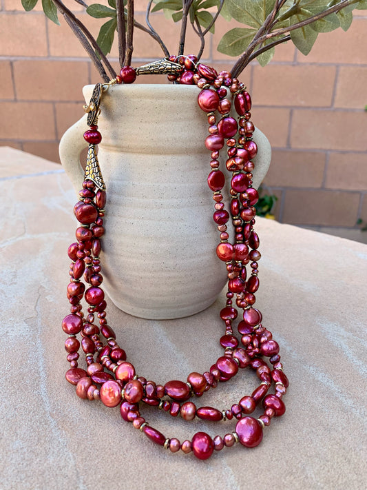 Pink pearl necklace