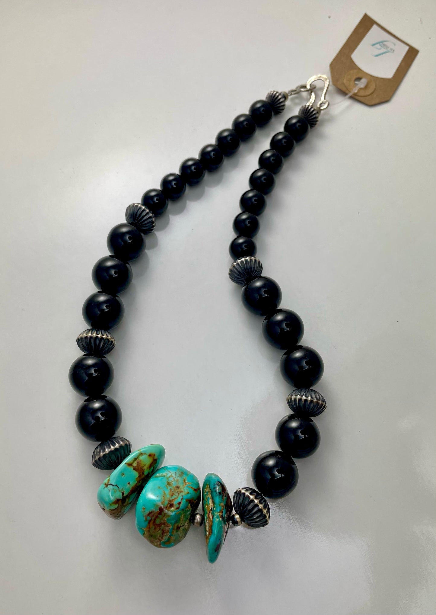 Onyx and kingman turquoise necklace