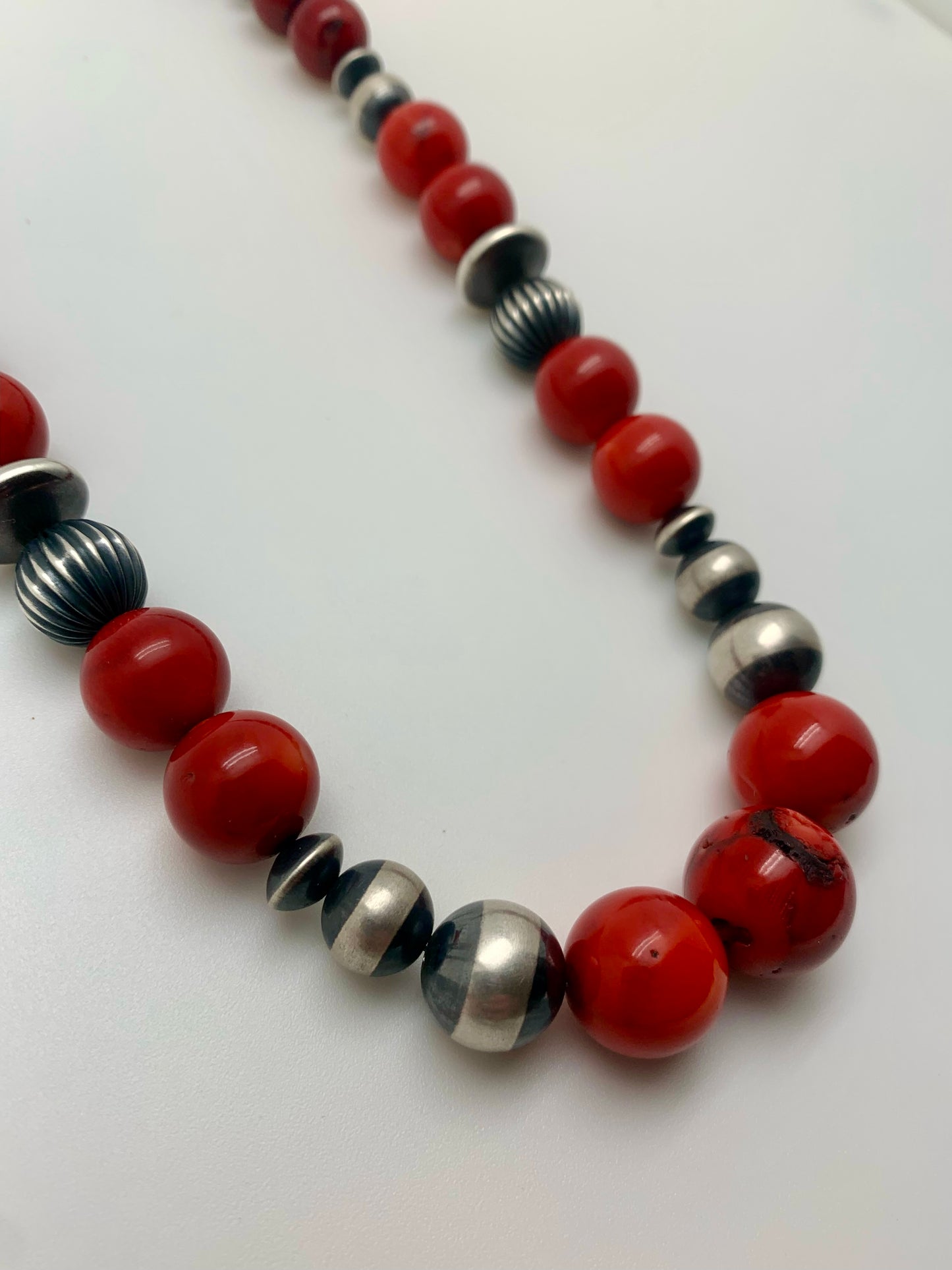 Coral and Navajo Pearls Necklace