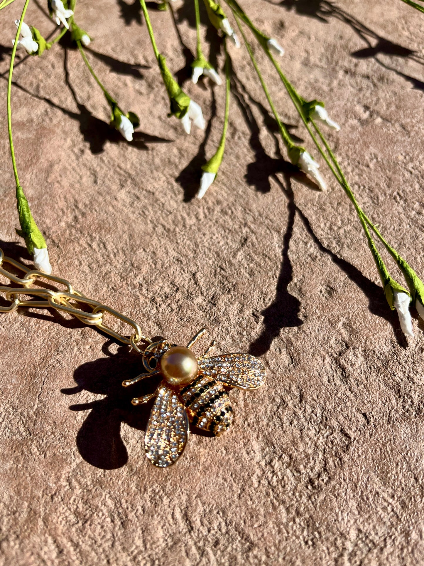 Gold chain with bling bee