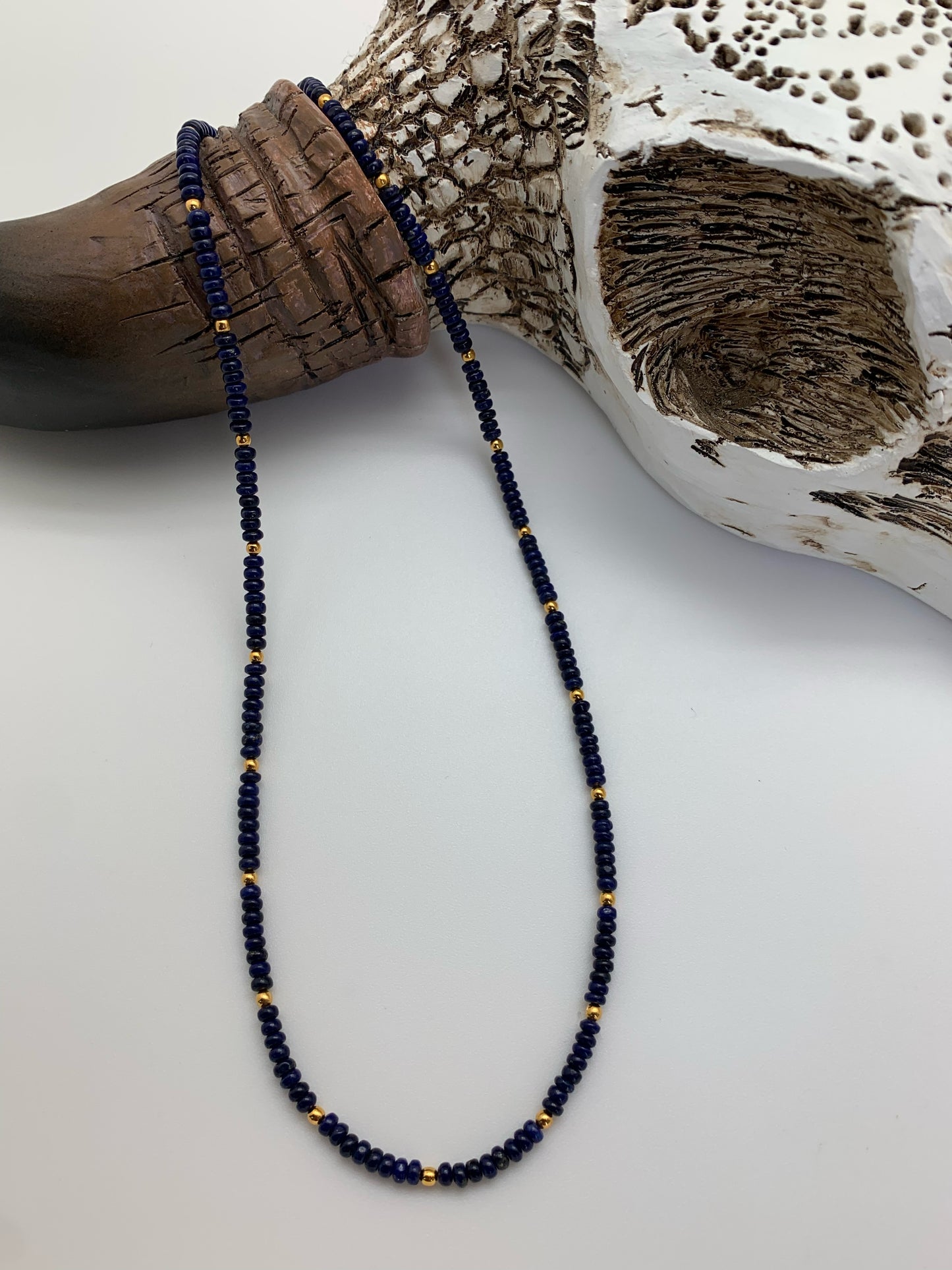 Lapis on mini strand with gold filled beads