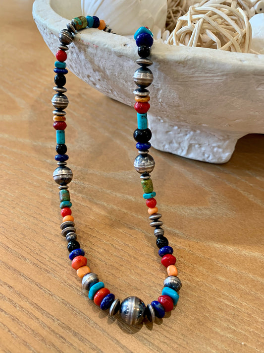 Multi stone strand necklace