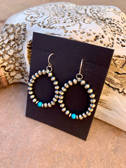 Navajo pearls with turquoise bead earrings