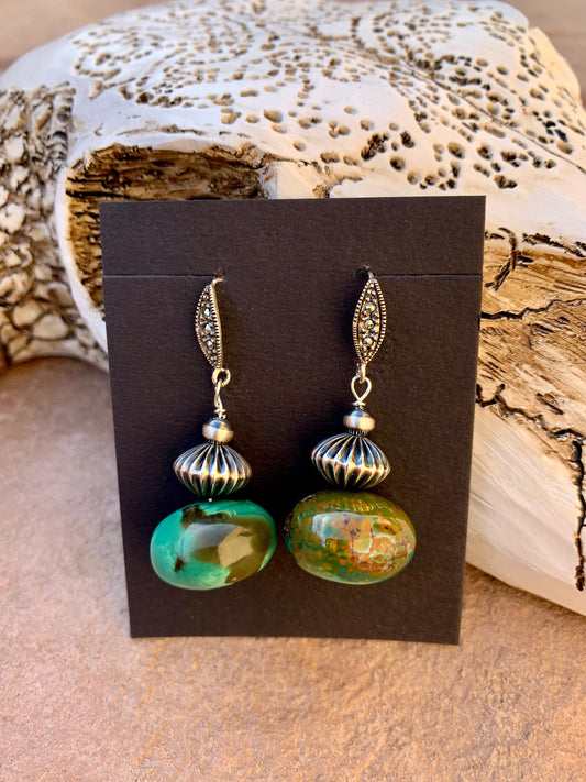 Turquoise with Navajo pearl earrings