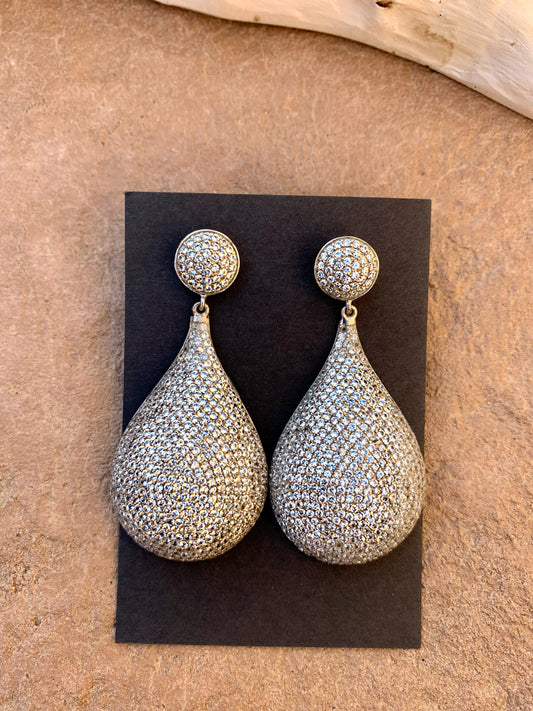 Large crystal earrings