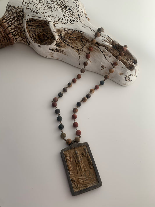 Clay Beads with Buddha Amulet