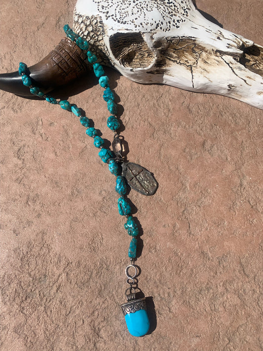 Turquoise with soldered cross