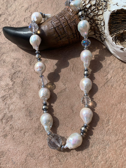 Freshwater pearls with Navajo pearls