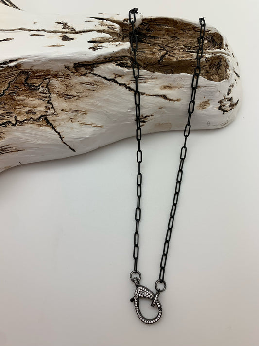 Black chain with crystal lobster claw