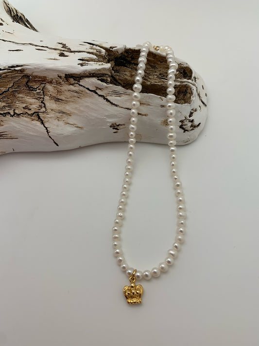 Mini pearls with gold angel